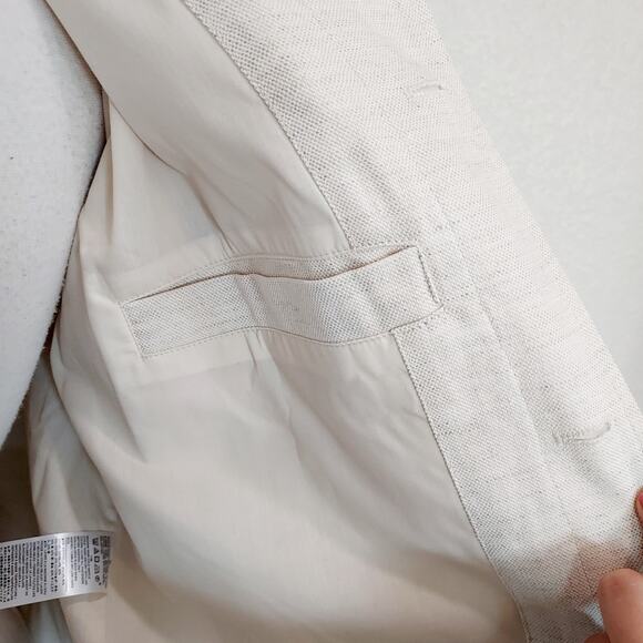 NEW Banana Republic Cream Linen Blazer Jacket Size M - Picture 13 of 15